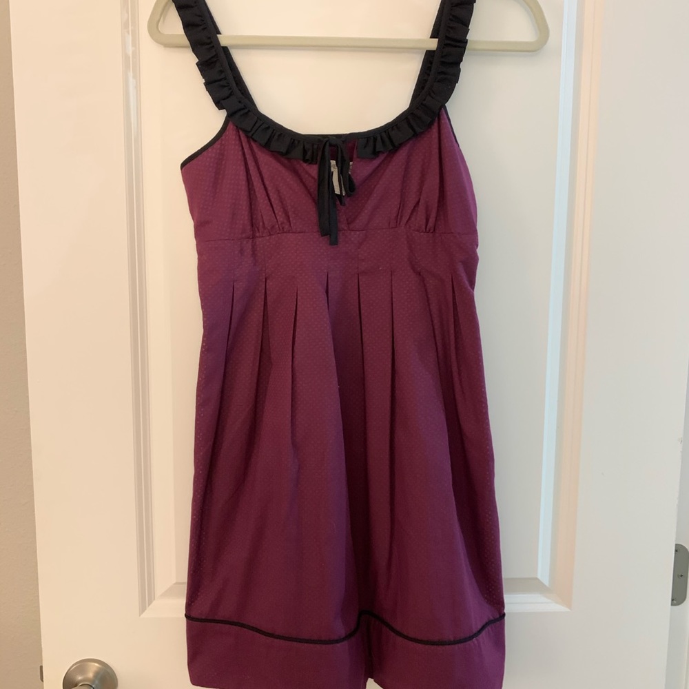 NWT Kenzie Burgundy Dress w/ Black Ruffle Straps
